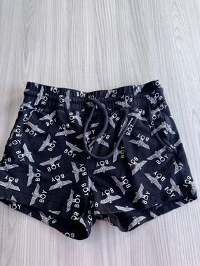 BOY London Black Logo Print Drawstring Shorts Large